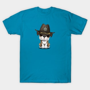 Cute British Bulldog Puppy Sheriff T-Shirt